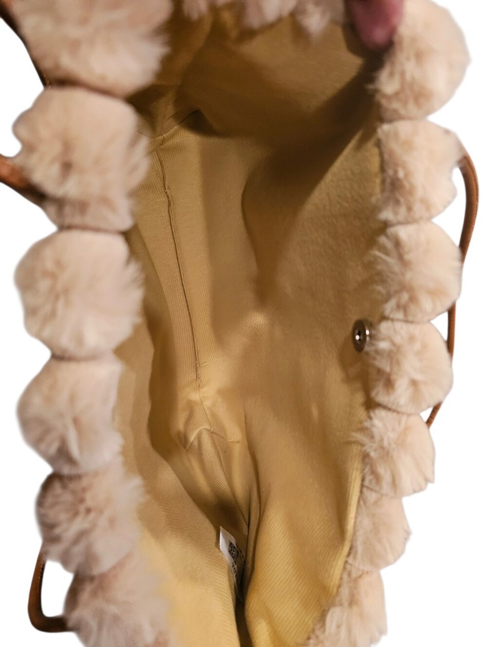 Prada Tan Faux-Fur Quilted Tote Bag - Picture 5 of 9